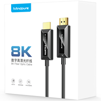 Cable de Fibra Óptica HDMI 2.1 Mindpure, Cable Óptico Activo HDMI AOC, 8K 48Gbps Ultra Alta Velocidad, HDCP 2.2 HDR EARC para Proyector HDTV