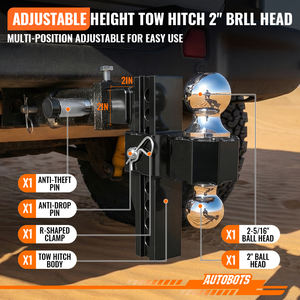 <span class=keywords><strong>Attelage</strong></span> de <span class=keywords><strong>remorque</strong></span> réglable AUTOBOTS Heavy Duty 8 pouces avec <span class=keywords><strong>attelage</strong></span> à baissage de 2 pouces, <span class=keywords><strong>attelage</strong></span> à boule de 2 pouces et 2-5/16 pouces en aluminium pour VR - Product Image 2