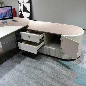 Escritorio Ejecutivo de Madera para Gerente, Mesa de Oficina con Gabinete Lateral de Gran Capacidad - Product Image 4