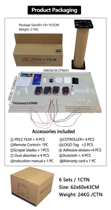 Película Inteligente para Ventanas, Nueva, con Control Remoto Personalizable, Removible, Electrocrómica, Transparente, PDLC, PET - Product Image 6