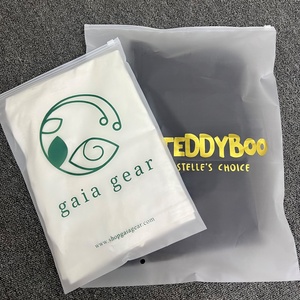 Custom Logo <b>Zip</b> <b>Lock</b> Cloth <b>Bag</b> CPE Poly Frosted Slide EVA Low MOQ PE PP Plastic Apparel Packaging <b>Bag</b> for Clothing - Product Image 2