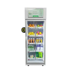 2022 무게 감지 무인 소매 현금없는 잡아 야채 신선한 과일 스마트 냉장고 자동 판매기 카드 리더