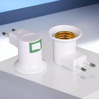 Douilles de lampe LED E27 E14 en plastique testées en usine, supports de lampe, douilles de prise, adaptateur de prise EU US avec interrupteur AC 85-165V