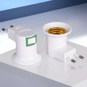 Douilles de lampe LED <span class=keywords><strong>E27</strong></span> <span class=keywords><strong>E14</strong></span> en plastique testées en usine, supports de lampe, douilles de prise, <span class=keywords><strong>adaptateur</strong></span> de prise EU US avec interrupteur AC 85-165V - Product Image 2