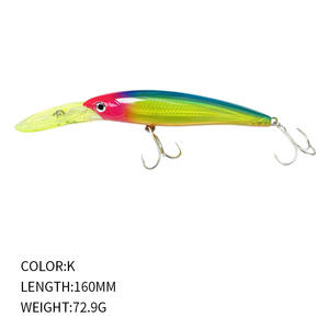 Nuevo 160mm/72,9G flotante curricán Minnow señuelo de pesca PVC <span class=keywords><strong>Seawolf</strong></span> cebo aguja atún carretera cebo caballa pesca - Product Image 5