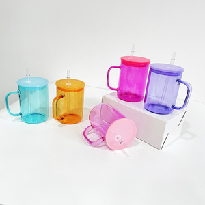 Tazas de vidrio de gelatina sublimables transparentes de 17oz de colores adecuadas para <span class=keywords><strong>taza</strong></span> de café de vidrio de gelatina transparente <span class=keywords><strong>sublimable</strong></span> de 17oz de vinilo con asa - Product Image 3