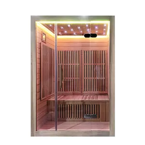 2 Person Carbon Heater Panels Zeder Solid Infrared Sauna In Polen