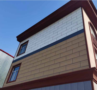 Panneau sandwich en polyuréthane pour façade, surface de revêtement en sable coloré, panneaux décoratifs extérieurs, bardage pour isolation des murs