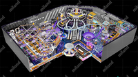 Équipement de terrain de jeux intérieur thématique avec des toboggans créatifs en labyrinthe et des zones de jeu interactives