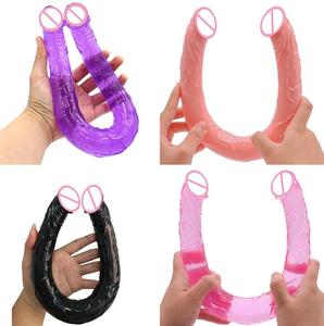 17 Inch Groothandel Super Lange Echte Penis Lesbische Seksspeeltje Haan Dubbele Kop <span class=keywords><strong>Dildo</strong></span> - Product Image 4