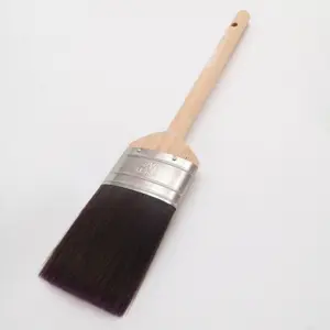 round wooden handle oval ferrule purple color nylon/Polyester Filament Oval Sash Paint Brushes