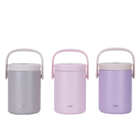 1.8L 3 en 1 Rechargeable Double Couche Isolation Thermique Thermique En Acier Inoxydable 304 Fiole Isolée Sous Vide Thermos Pot Alimentaire