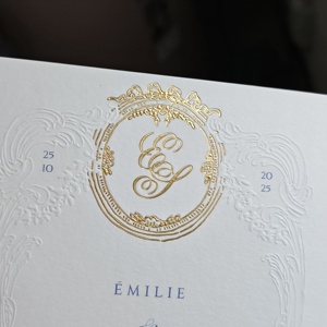 Tùy chỉnh cao cấp Quà Tặng bưu thiếp cao cấp cảm giác letterpress in ấn lời mời đám cưới dập nổi kết cấu bông thẻ giấy - Product Image 2