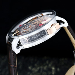 นาฬิกาอัตโนมัติ <span class=keywords><strong>Jacob</strong></span> รุ่นขายดีที่สุด ตัวเรือนสแตนเลสสตีล นาฬิกาหรูสำหรับผู้ชาย หน้าปัดคริสตัลแซฟไฟร์ กันน้ำได้ 5BAR - Product Image 4