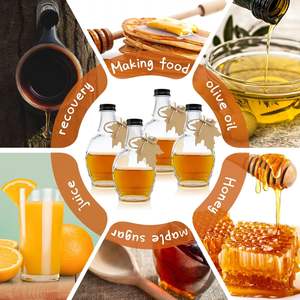 Bouteilles en verre de 5 oz pour <span class=keywords><strong>sirop</strong></span> <span class=keywords><strong>d</strong></span>'<span class=keywords><strong>érable</strong></span>, bouteilles en verre transparent, pots pour <span class=keywords><strong>sirop</strong></span> <span class=keywords><strong>d</strong></span>'<span class=keywords><strong>érable</strong></span>, rangement pour <span class=keywords><strong>whisky</strong></span>, sauce, vanille, cadeaux - Product Image 3