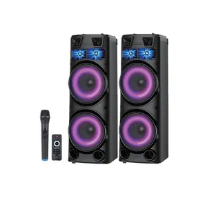 Karaoke Dual 12 pulgadas Polea Sistema de sonido Hifi Altavoz estéreo para exteriores Karaoke <span class=keywords><strong>Bt</strong></span> Altavoz con micrófono - Product Image 1