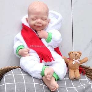 <span class=keywords><strong>40CM</strong></span> Poupée bébé en silicone <span class=keywords><strong>Reborn</strong></span> cheveux peints d'avril Mini poupée pour garçons Cadeau de Noël - Product Image 1