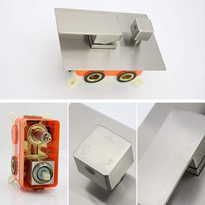 Níquel cepillado latón ducha de lluvia Sistema de 12 pulgadas de montaje en pared grifo de ducha Combo Set - Product Image 6