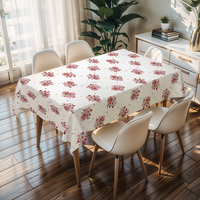 Nappes de table rectangulaires personnalisées RNPT à motif floral violet pour tables de 6 pieds, nappes en toile cirée rectangulaires anti-déversement et faciles à nettoyer