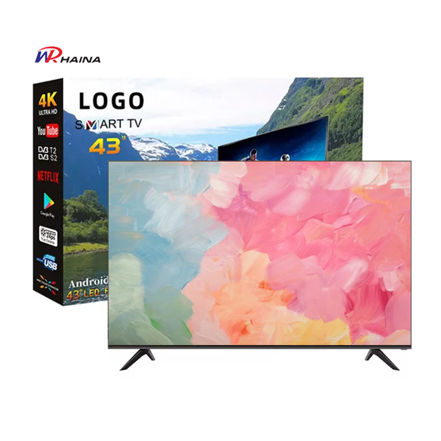 HAINA Smart Led Qled 43 Inch Tv Frameless Android google 4k ultra hd Television Variety Sizes 32 50 55 65 75 85 Inches Led Tv