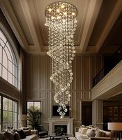Lustre haut de plafond, luminaire long et élégant, lustres en cristal, luminaires suspendus pour hall d'entrée, salon, escalier