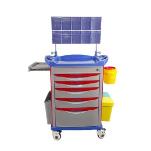Chariot d'urgence ABS 890x520x824mm, chariot multifonctionnel pour infirmières avec tiroirs et rangements pour usage hospitalier - Product Image 1