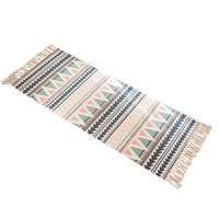 Tapis géométrique simple nordique à pompons, multifonction, lavable en machine, pour salon, chambre, canapé, café, modèle 01