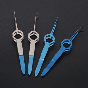 Pinces microscopiques Irescope, instruments cosmétiques ophtalmiques, à dents dentelées, pour greffe de cheveux, à pointe droite et à pointe courbée - Product Image 6