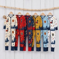 Combinaison bébé respirante en viscose de bambou avec fermeture éclair, boîte mystère, imprimé animal aléatoire, pyjama à manches longues, vêtements de nuit pour enfants, livraison directe