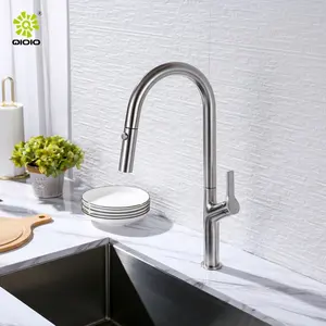 China Yingchuan High- End Matte Black 304 Ss Kitchen Faucet Sink Mixer Pull Out Kitchen Faucet Pull Down Watermark Tapwares