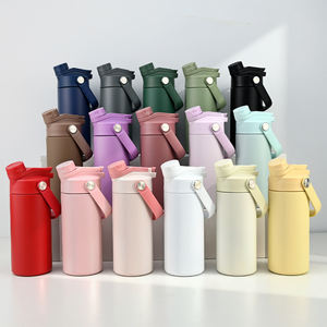 Bouteille isotherme sous vide en acier inoxydable 18 oz avec logo personnalisé, et gourde isotherme pour enfants 14 oz avec paille - Product Image 2