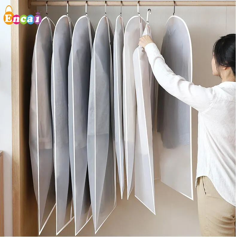 Encai透明ガーメントバッグビジネススーツカバー安い耐久性のある服防塵カバー
