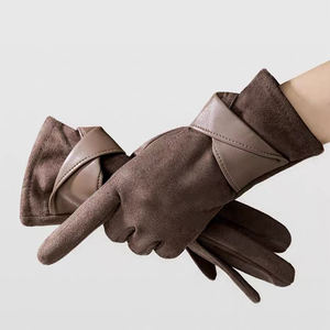 OEM Wholesale High Quality Suede <b>Gloves</b> Classical Design Windproof Fashion Warm Winter <b>Mitten</b> Full Finger for Women - Product Image 4