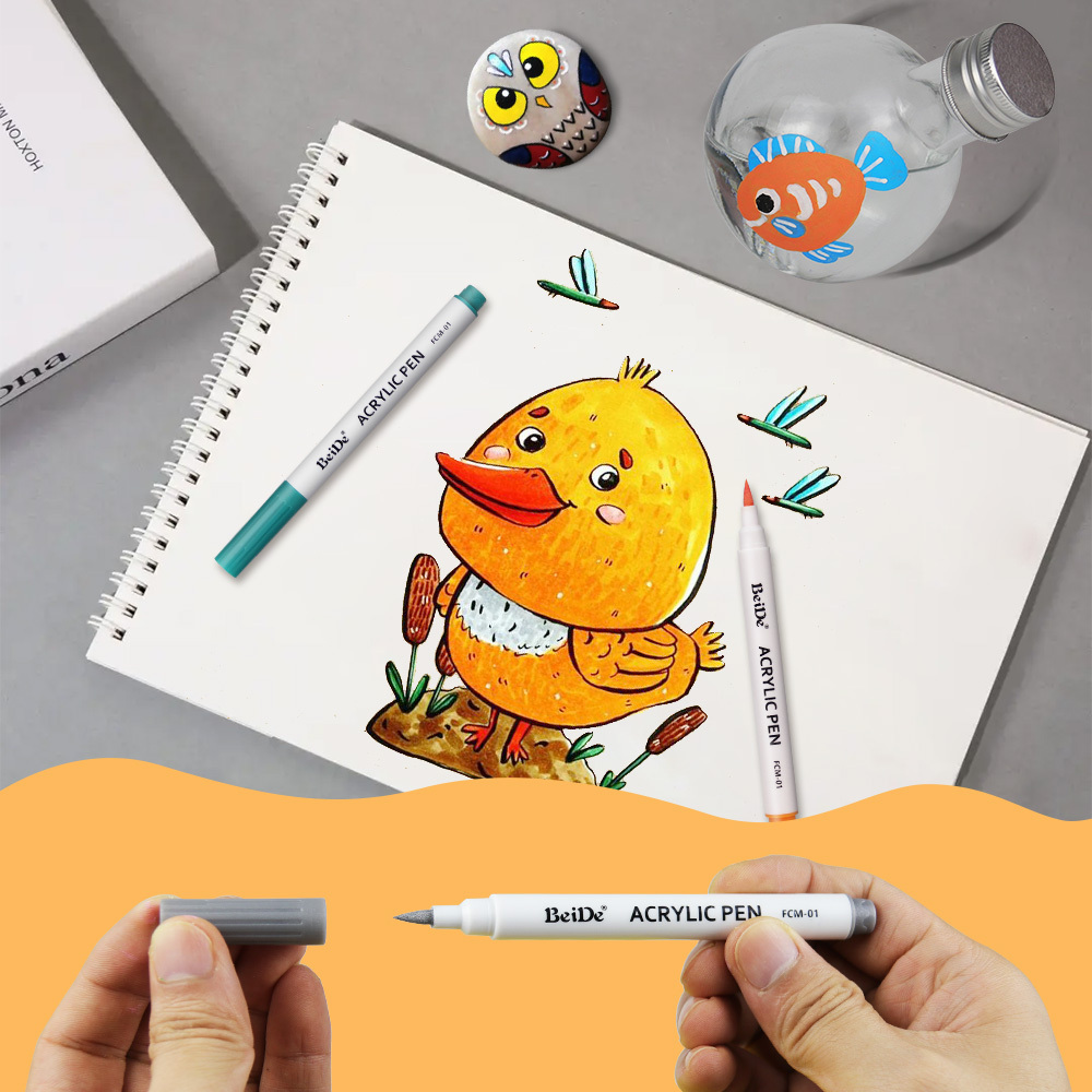 School Supplies Stationery Graffiti Markers Brush Tip Acrylic Paint Marker Pens for Painting