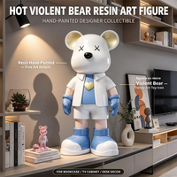 Figurine d'art en résine Ours Violent, peinte à la main, objet de collection de designer pour décoration de bibliothèque, meuble TV, bureau