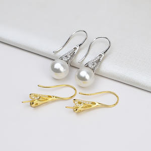 Accessoires DIY, boucles d'oreilles coréennes en argent S925, boucles d'oreilles pour femmes, boucles d'oreilles à perle, support vide, plaqué or, boucles d'oreilles longues, 1229 - Product Image 1