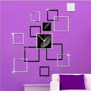 Grande formato di vendita calda popolare specchio della decorazione della parete sticker home decor ambientale acrilico orologio appeso decalcomanie