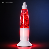 Mini Lampe à Lave LED Moderne Effet Fusée Scintillante, Alimentée par Piles, à Changement de Couleurs, Commande Manuelle par Bouton, Veilleuse pour Chambre, Bureau, Maison