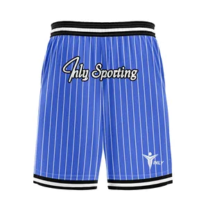 Camiseta de baloncesto personalizada con logotipo bordado, bañadores de sublimación, pantalones cortos que absorben la humedad