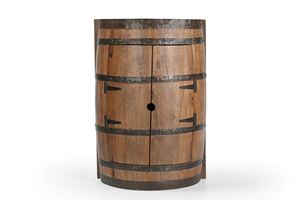 Barra de bar de madera de medio barril, la más vendida, con acabado en nogal marrón, material de madera de mango, precio al por mayor - Product Image 3