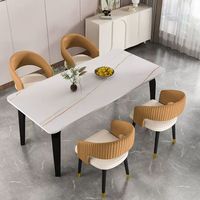 Chaise de salle à manger en acier de style italien, mobilier de maison, chaise de restaurant moderne et minimaliste avec dossier, recommandée par les designers