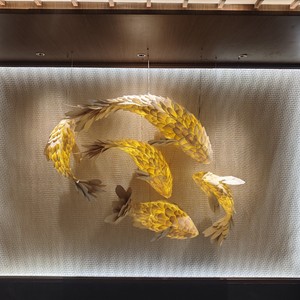 Lustre en forme de poisson, LED doré à six têtes, éclairage commercial pour restaurants, hôtels, halls, décoration artistique - Product Image 5