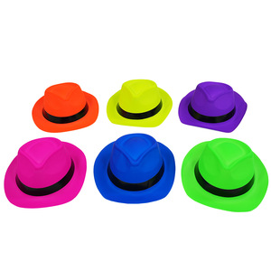 Chapeau de <span class=keywords><strong>cowboy</strong></span> en PVC néon personnalisé en gros pour anniversaire, gangster, musique, disco, accessoires de fête, cadeaux, accessoires photo - Product Image 4