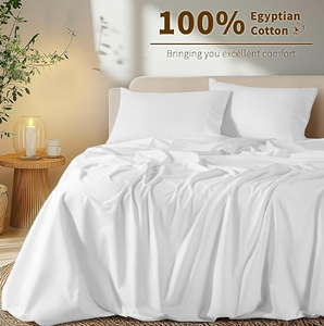 도매 100% 면 200/250/300/400tc 화이트 새틴 침대 시트 세트 화이트 호텔 이불 커버 장착 시트 - Product Image 2