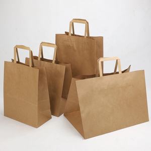 Impression de Logo personnalisé, vente en gros épicerie, sac cadeau en papier Kraft blanc brun avec poignée, emballage de Surface industriel - Product Image 5