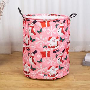 Panier à linge sale pliable imperméable à l'eau avec motif de Noël pour organiser les vêtements et les jouets avec poignée <span class=keywords><strong>en</strong></span> PU - Product Image 5