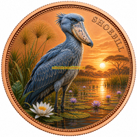 Médaille en cuivre pur 999 de 1 once Troy, colorée, à relief élevé, motif oiseau bec-de-pêche, objet de collection, souvenir artisanal