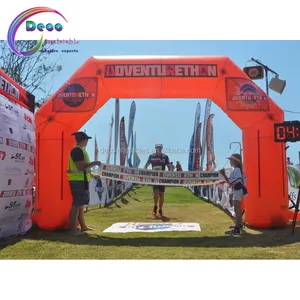 Customized inflatable arch at the finish line of the orange marathon