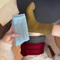 Chaussettes courtes en tricot torsadé pour femmes, imprimé animal, coton doux, multicolores, décontractées, automne-hiver