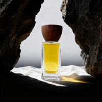 Botol Parfum Kosong Mewah Custom Pabrik, Semprotan 30 Ml 50ml 100ml, Botol Kaca Persegi Dasar Tebal, Tutup Kayu, Sablon